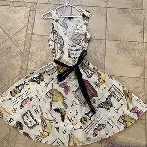 Cotton A-line botanical print dress